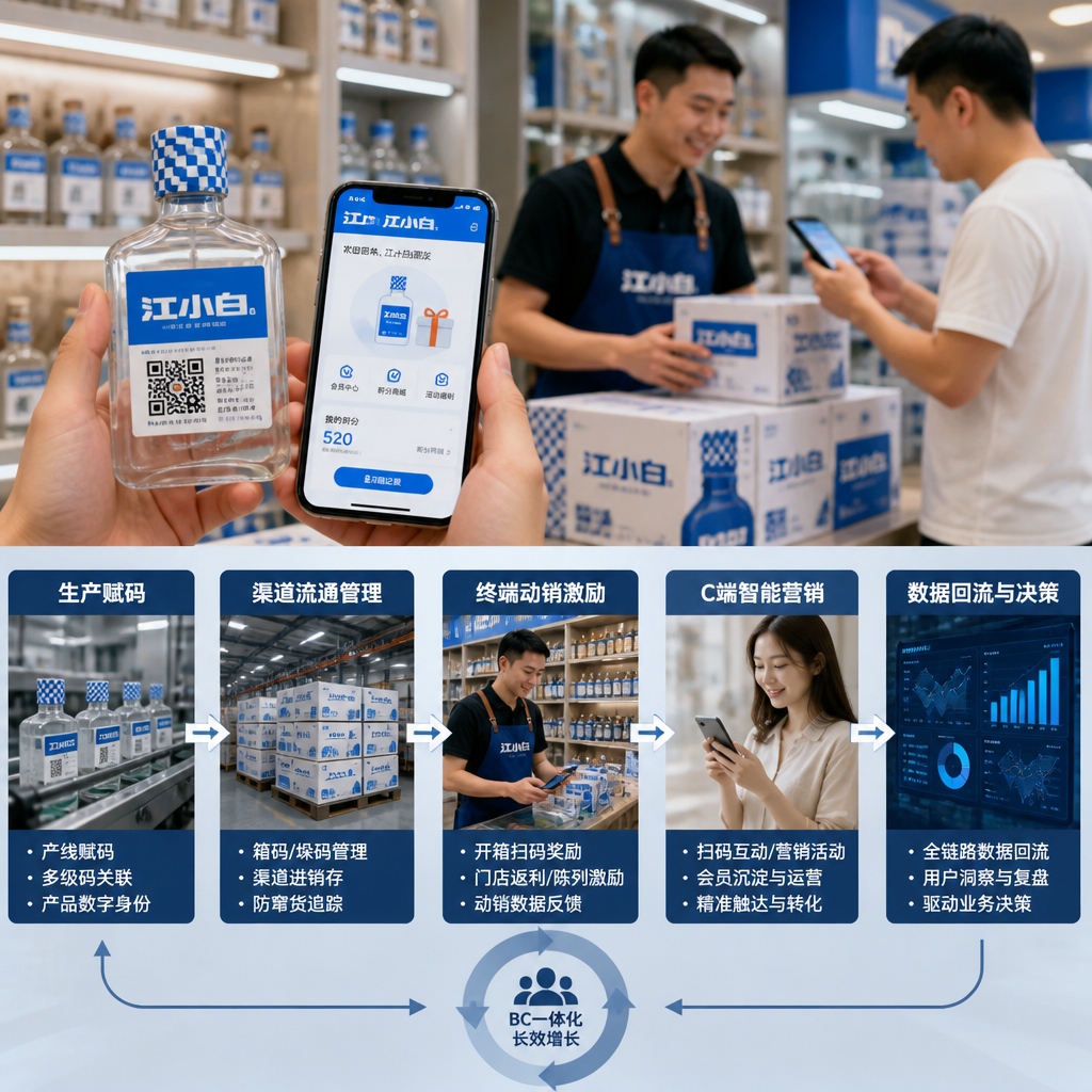 江小白一物一码系统如何连接终端与C端